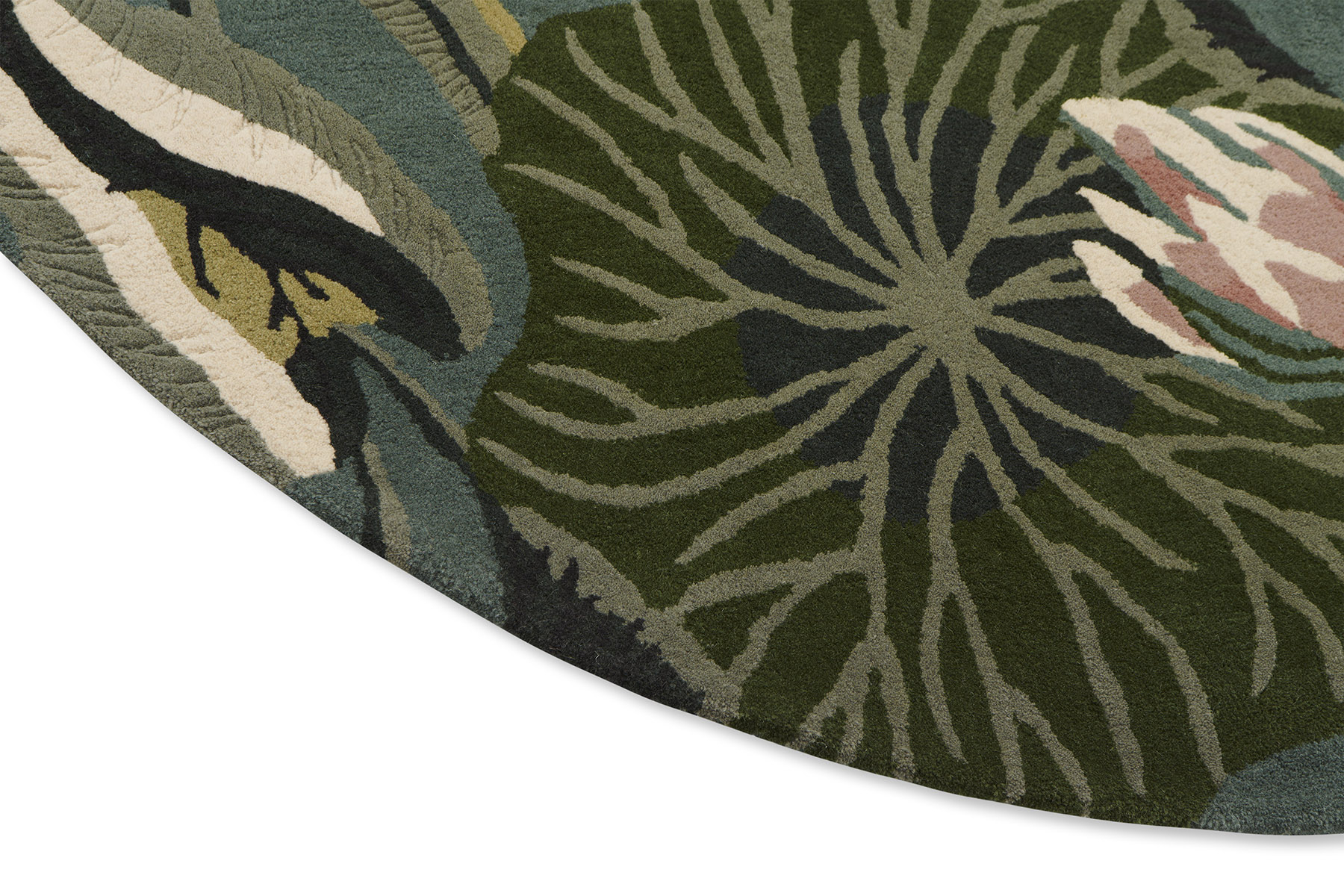 Waterlily Midnight Pond 38608 Circle Rug