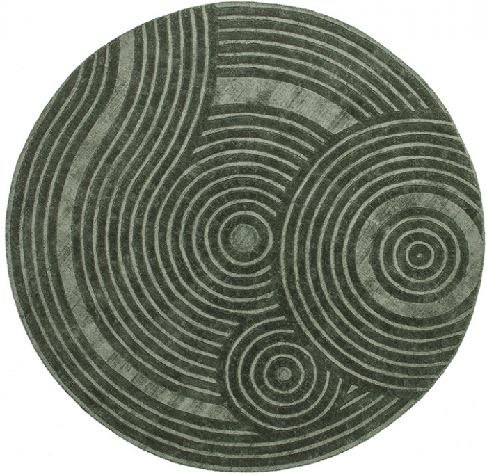 Modern Designer Green Rug ☞ Size: 200 x 200 cm