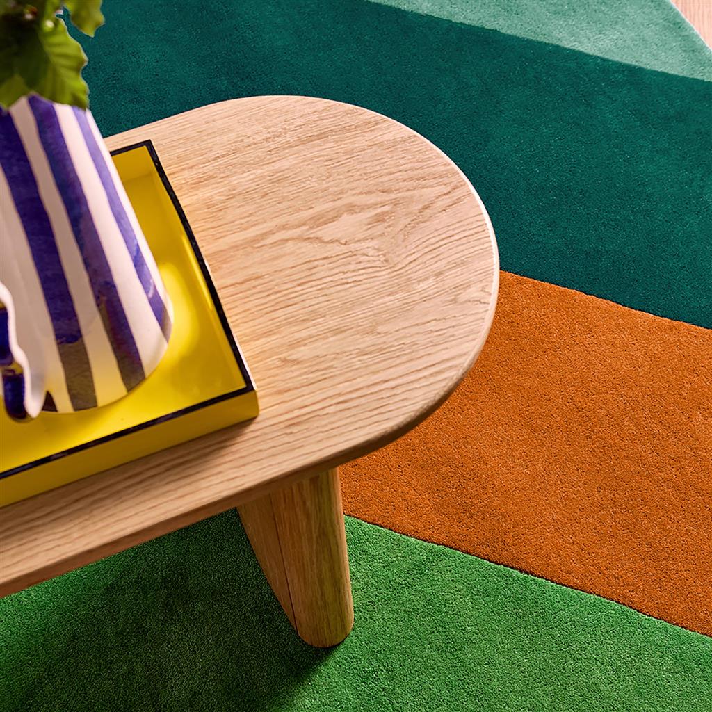 Sherbet Stripe Emerald/Amber Rug
