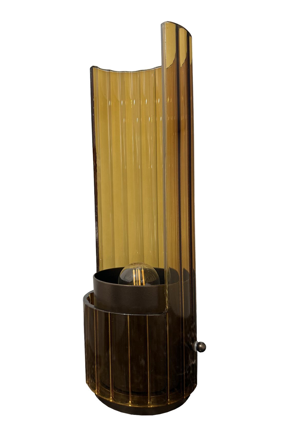 Bon Ton Amber Glass Lamp
