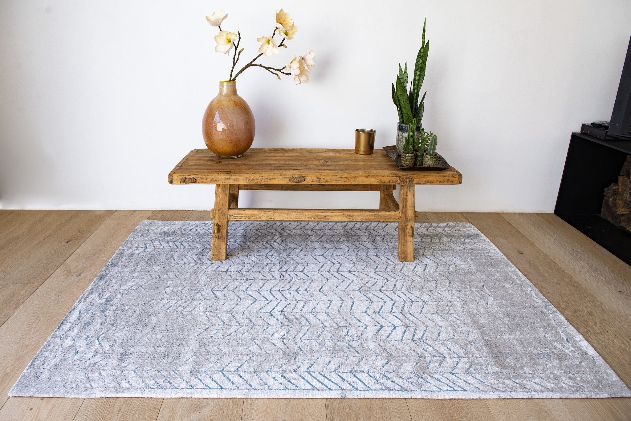 Flatwoven Natural Cotton Rug Tribeca Blue 8927