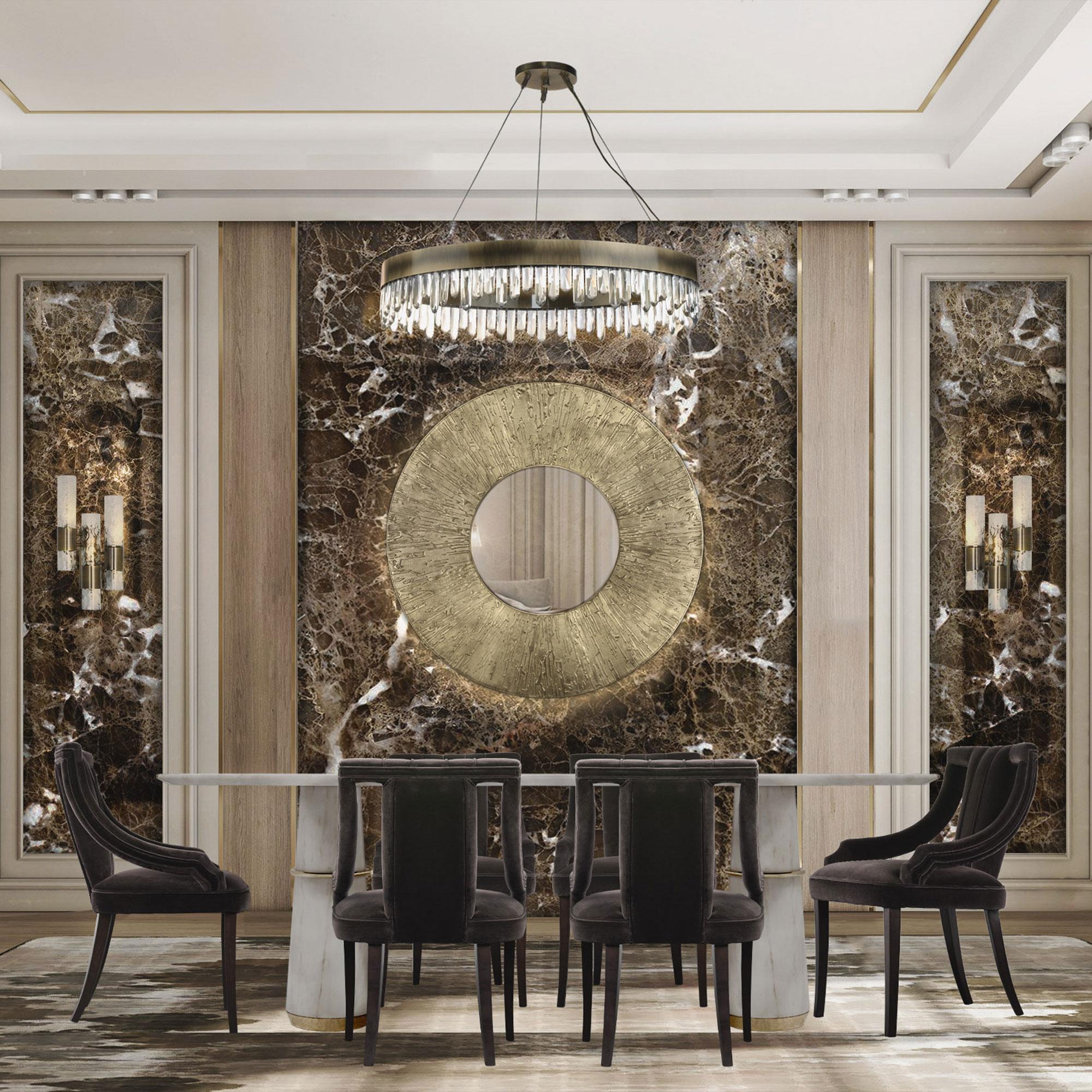 Circular Brass Accent Mirror