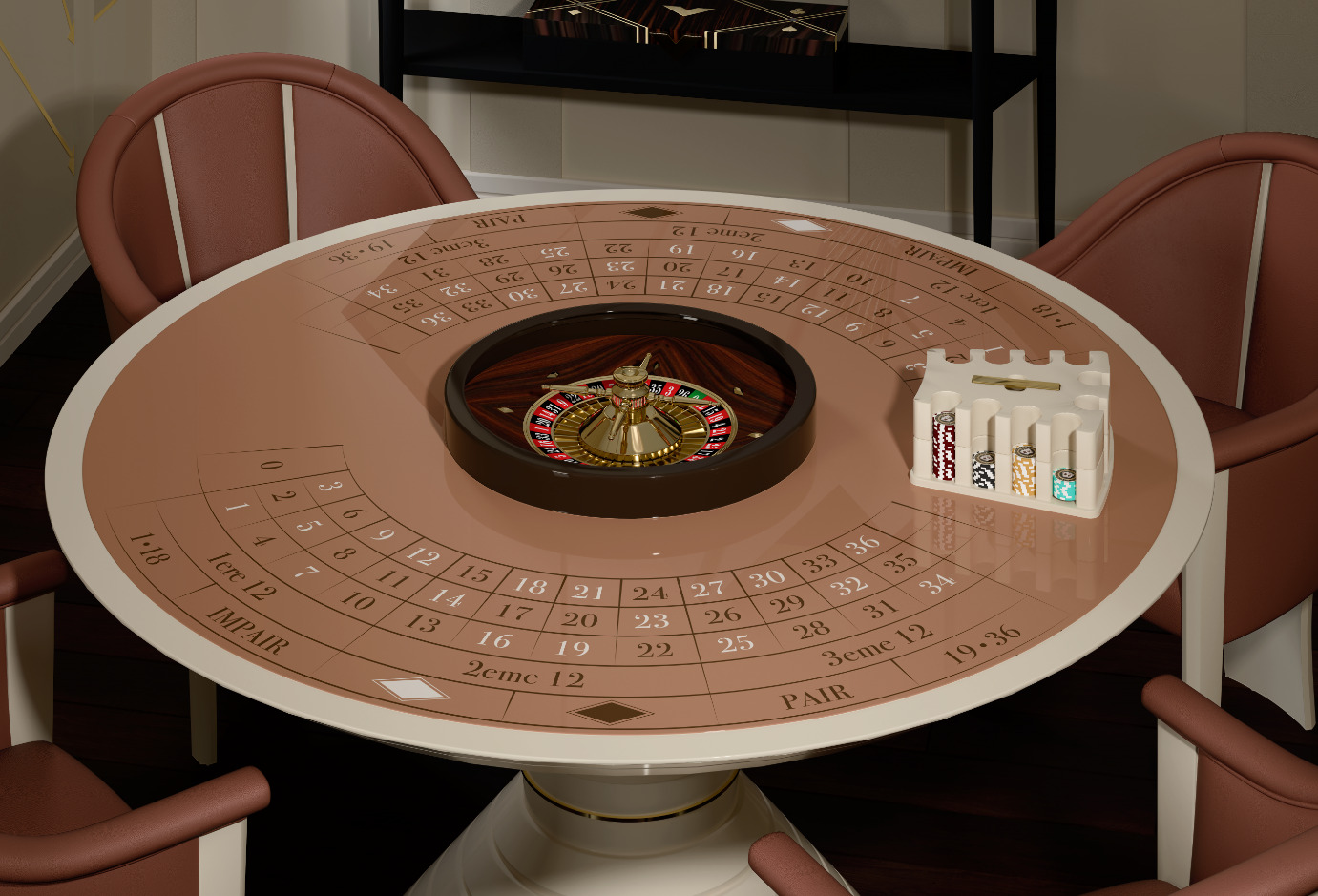Convivium Handcrafted Round Roulette Table