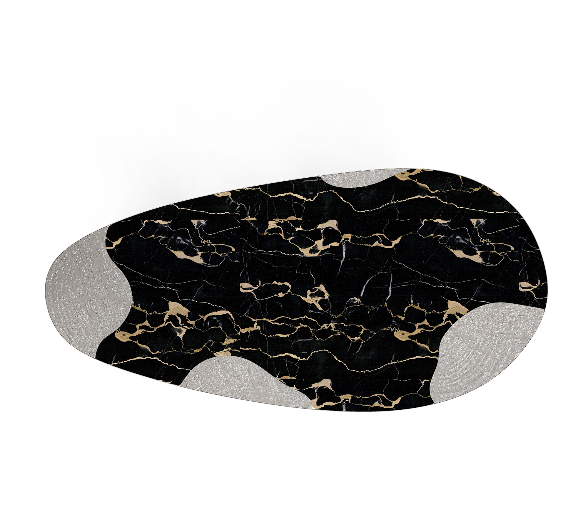 Athena Portoro Marble & Silver Table