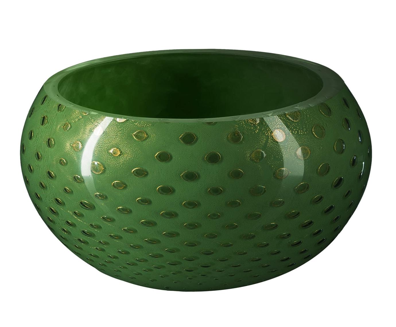 Mocenigo Dark Green Bowl with Gold