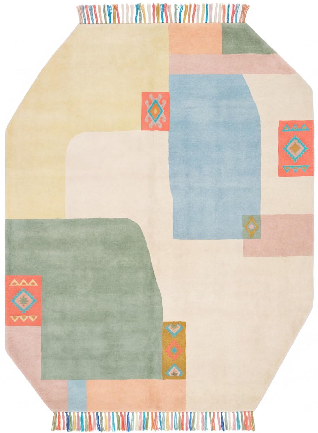 Rounded Blocks Light Rug