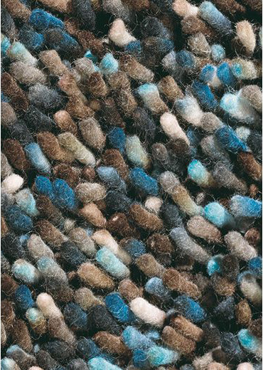 Felted Wool Dark Brown / Blue Shag Rug Rocks 70515 | Size: 200 x 300 cm