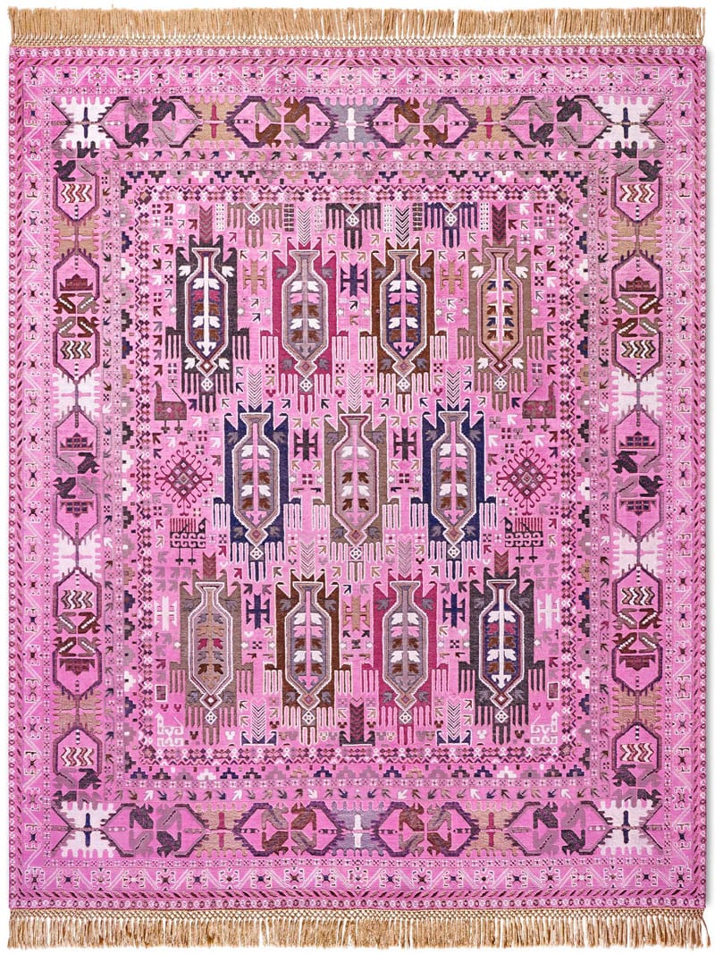 Balouch Pink Luxury Hand-Knotted Rug