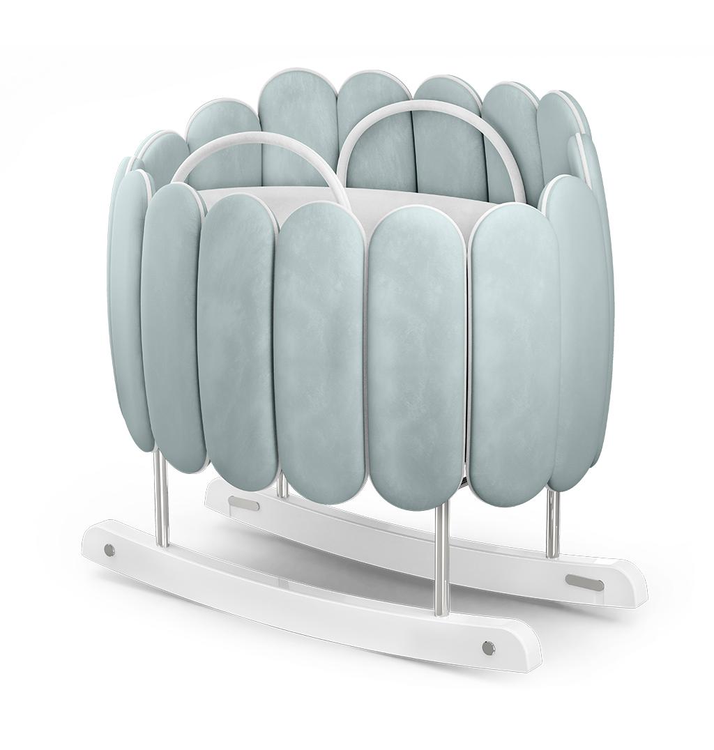 Lotus Blue Rocking Crib