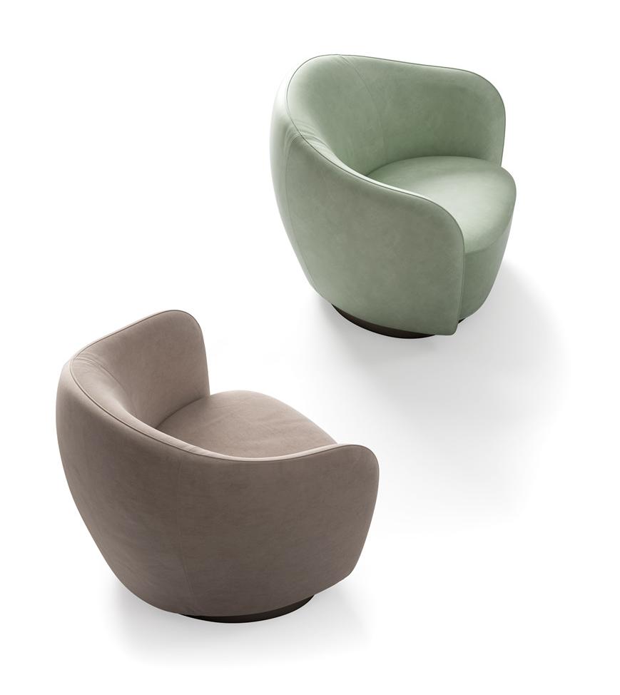 Isabel Curved Comfort Armchair | Upholstery: Fabric type E