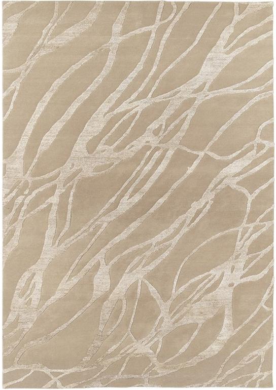 Modern Hand-Knotted Beige Rug