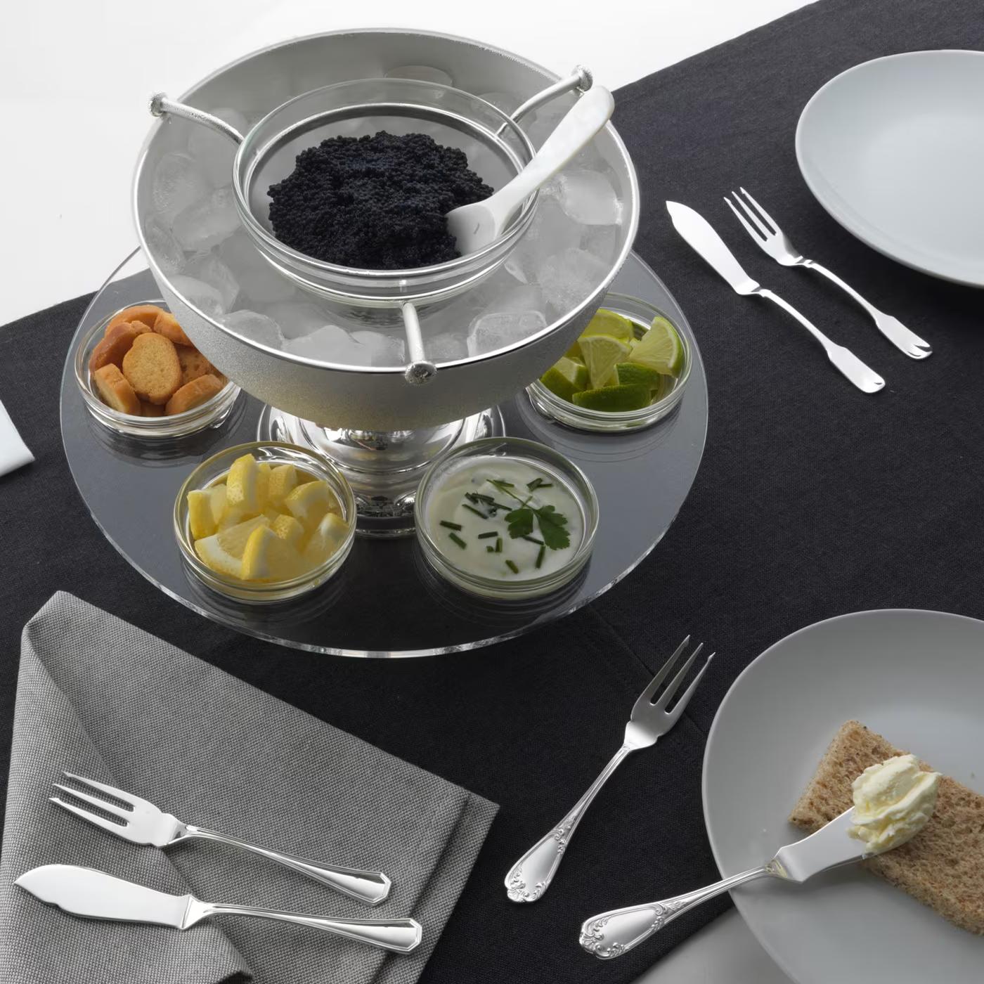 Luxury Silver Caviar Serving Set