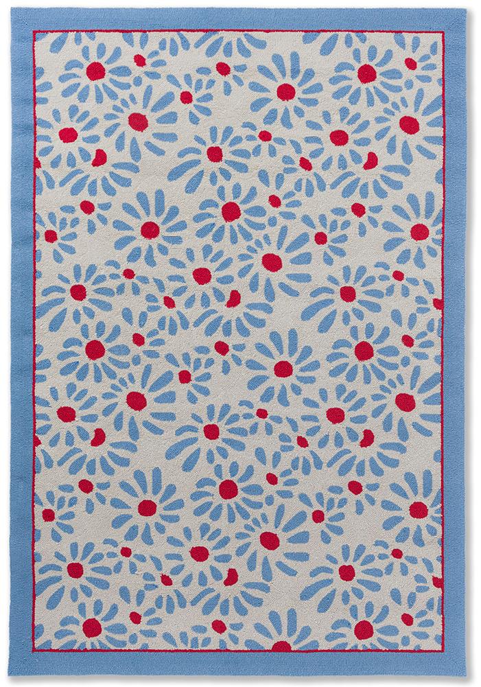 LA Thorncliff Daisy Sky Blu Outdoor Rug