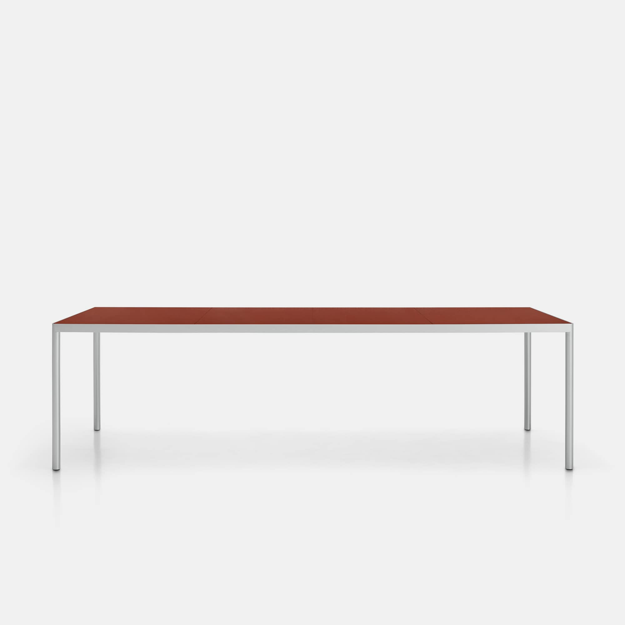 Offset Indoor / Outdoor Table ☞ Use: Indoor ☞ Structure: Brushed Anodised Aluminium X137 ☞ Top: Reconstructed Stone White Calce X131