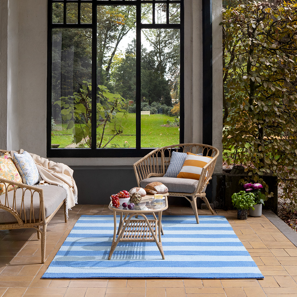 LA Lille Sky Blue Outdoor Rug