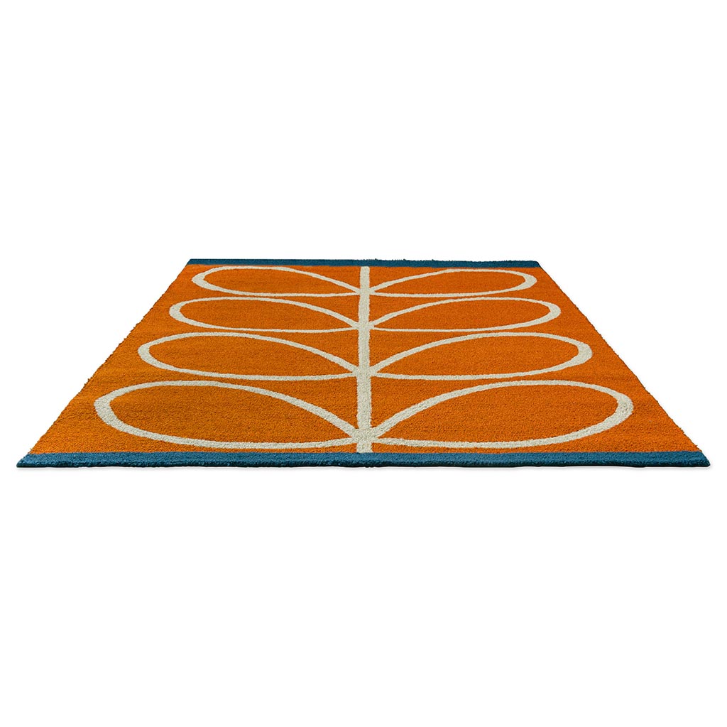 Linear Stem Orange Outdoor Rug
