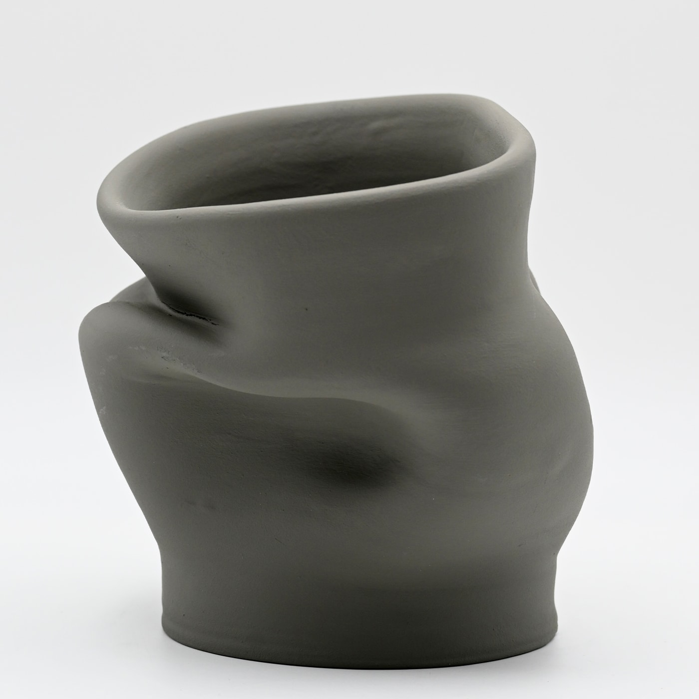 Italian Grey Elegance Hand Sculpted Vase