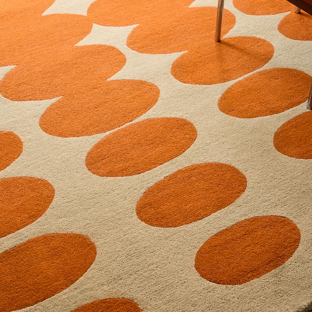 Optical Oval Orange/Sand 157703 Rug