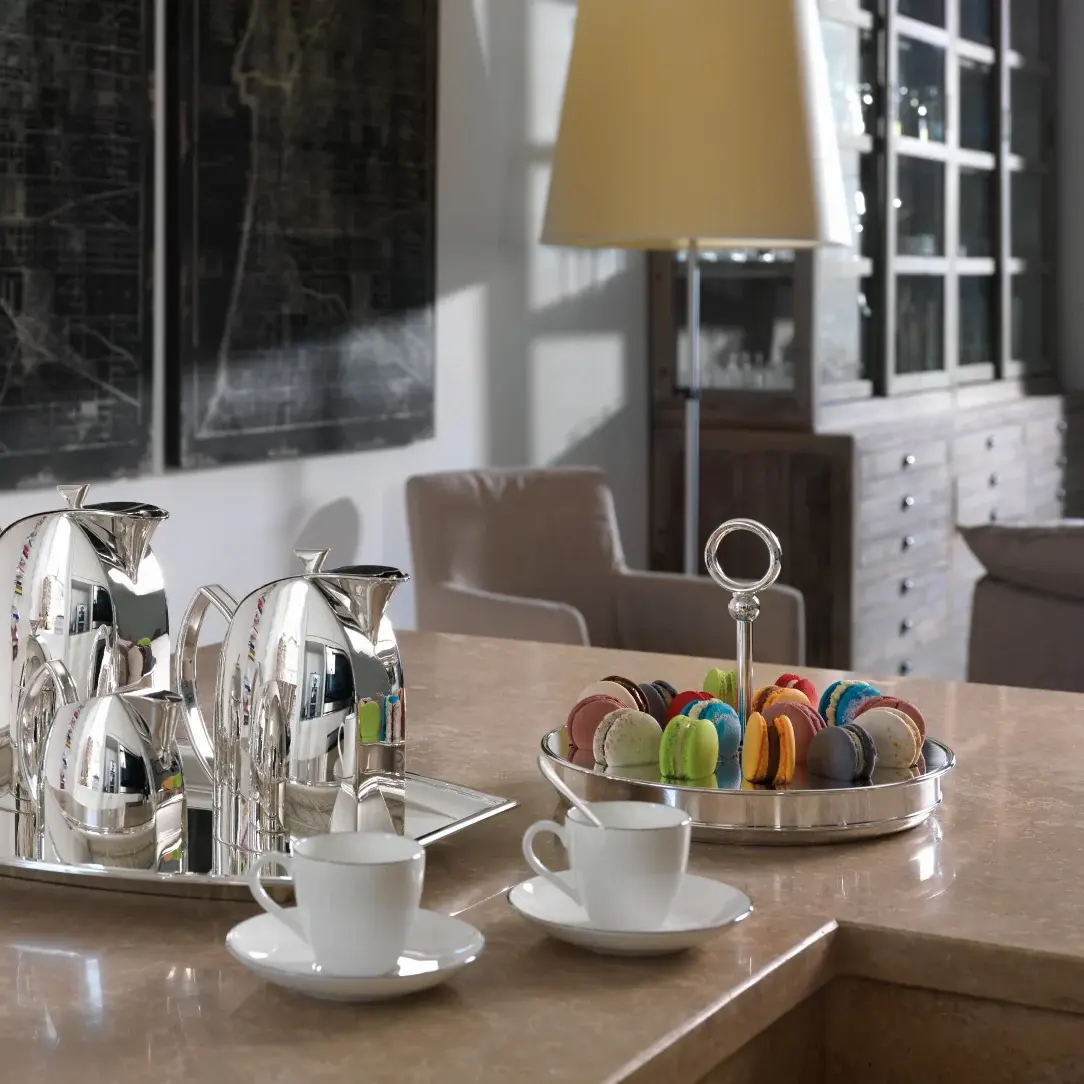 Silver 16-Piece Macaron Serving Tray