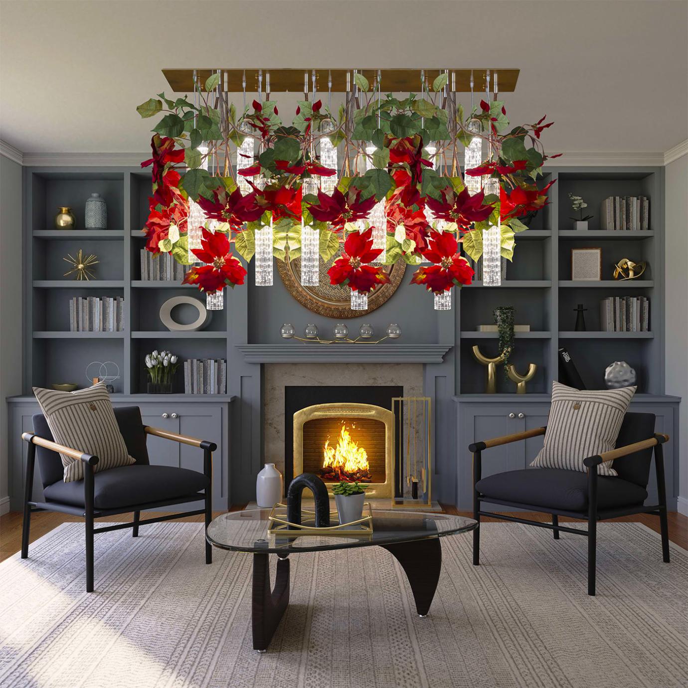 Poinsettia Decorative Chandelier