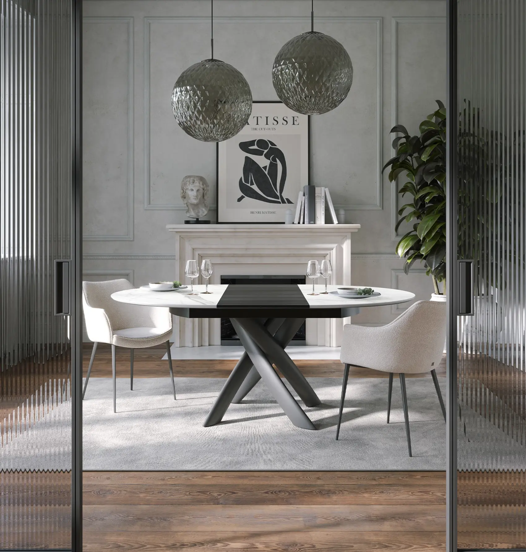 Style Round Ext Table