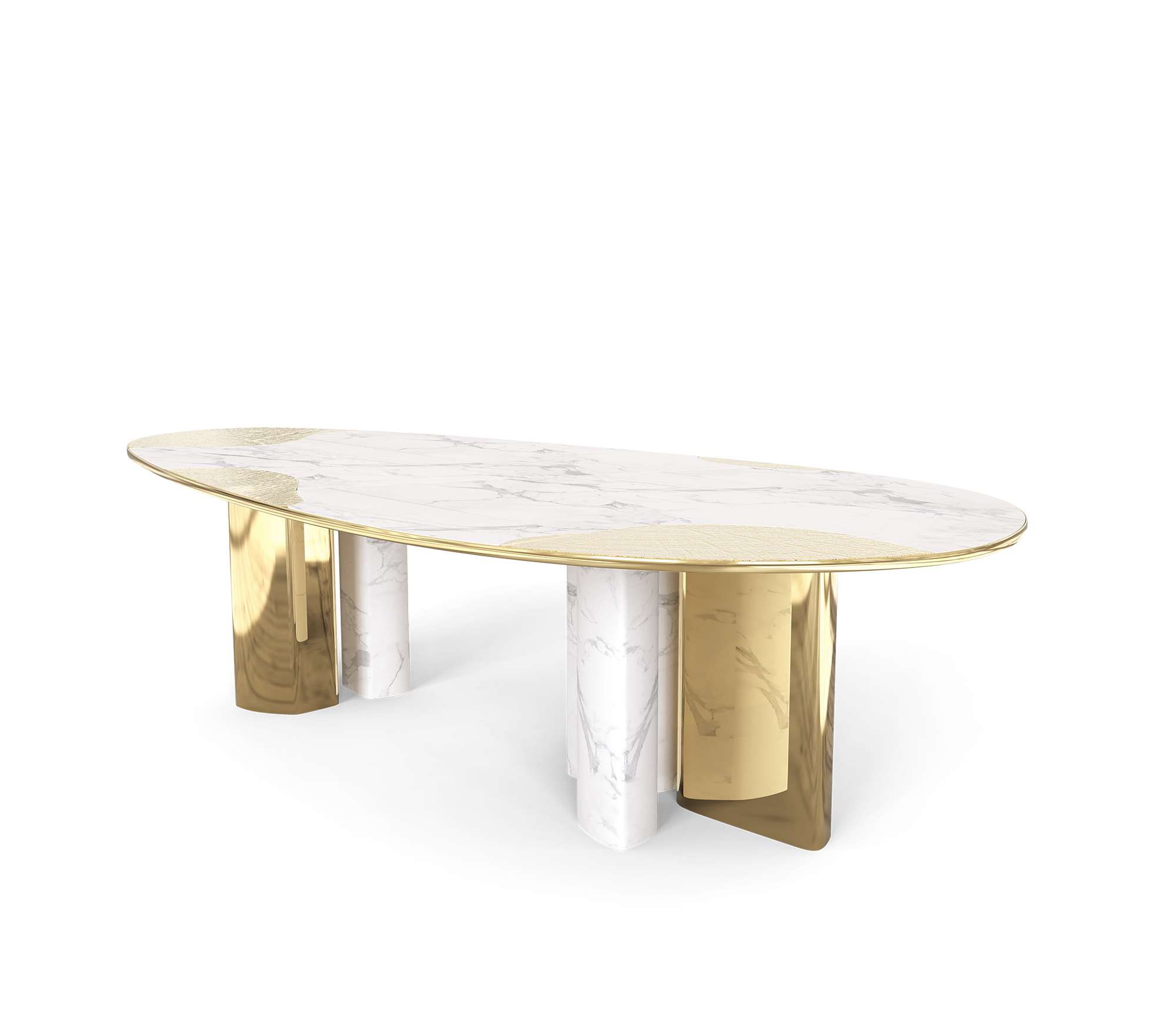 Athena Carrara Marble & Gold Table