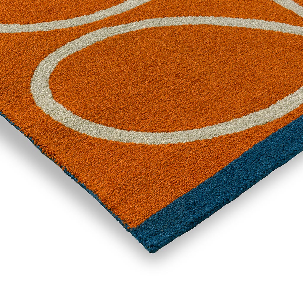 Linear Stem Orange Outdoor Rug