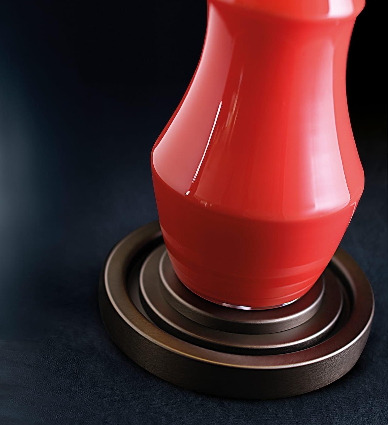 Coral Red Blown Glass Table Lamp
