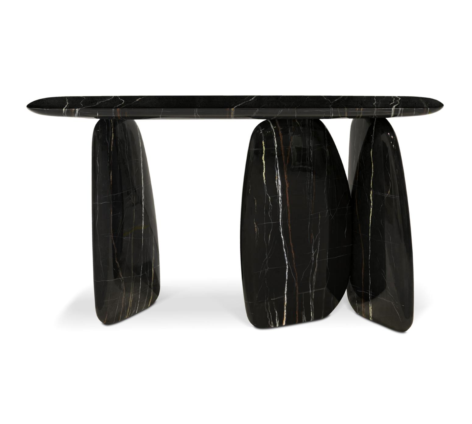 Sculptural Black Console
