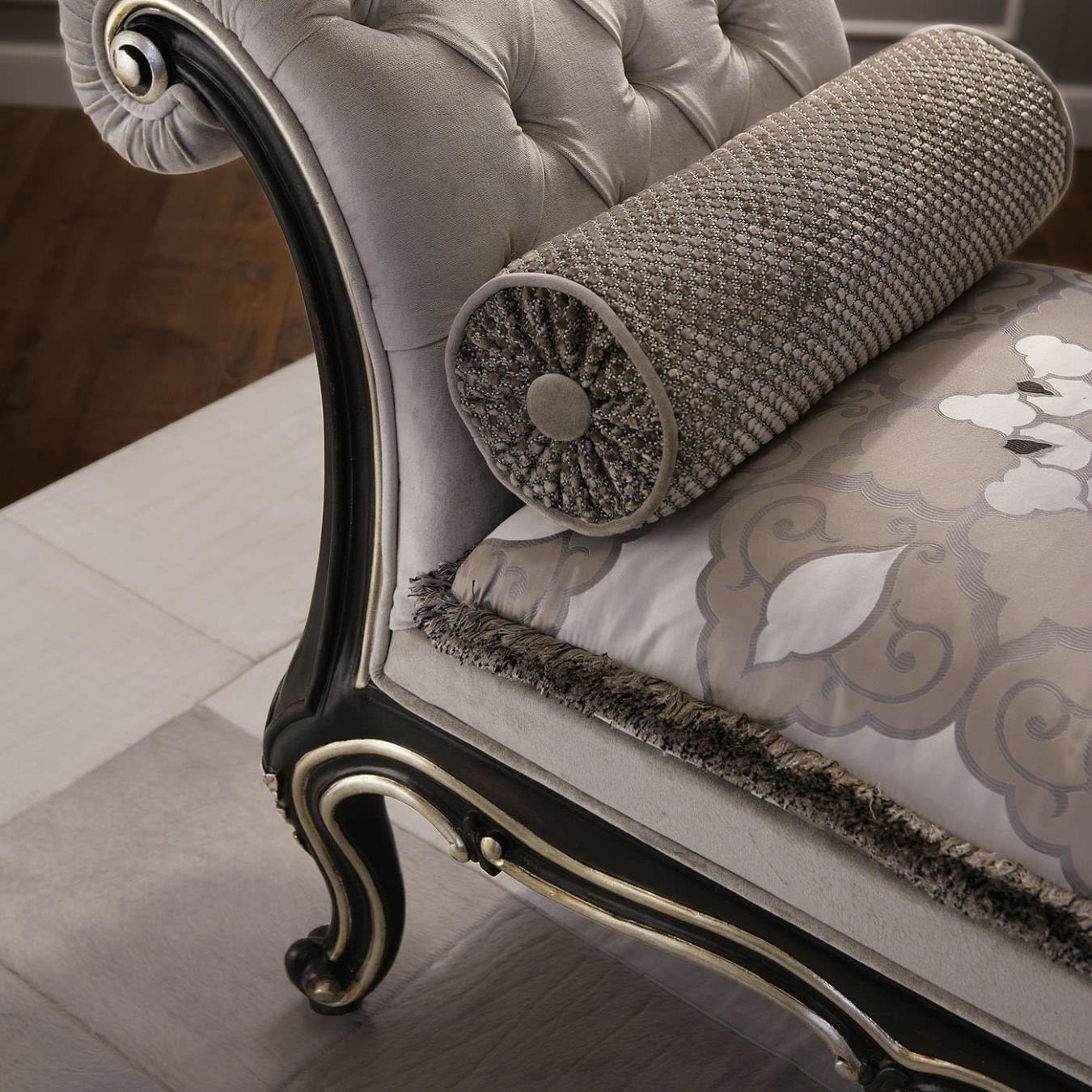 Chaise Longue with Silver Leaf Finish
