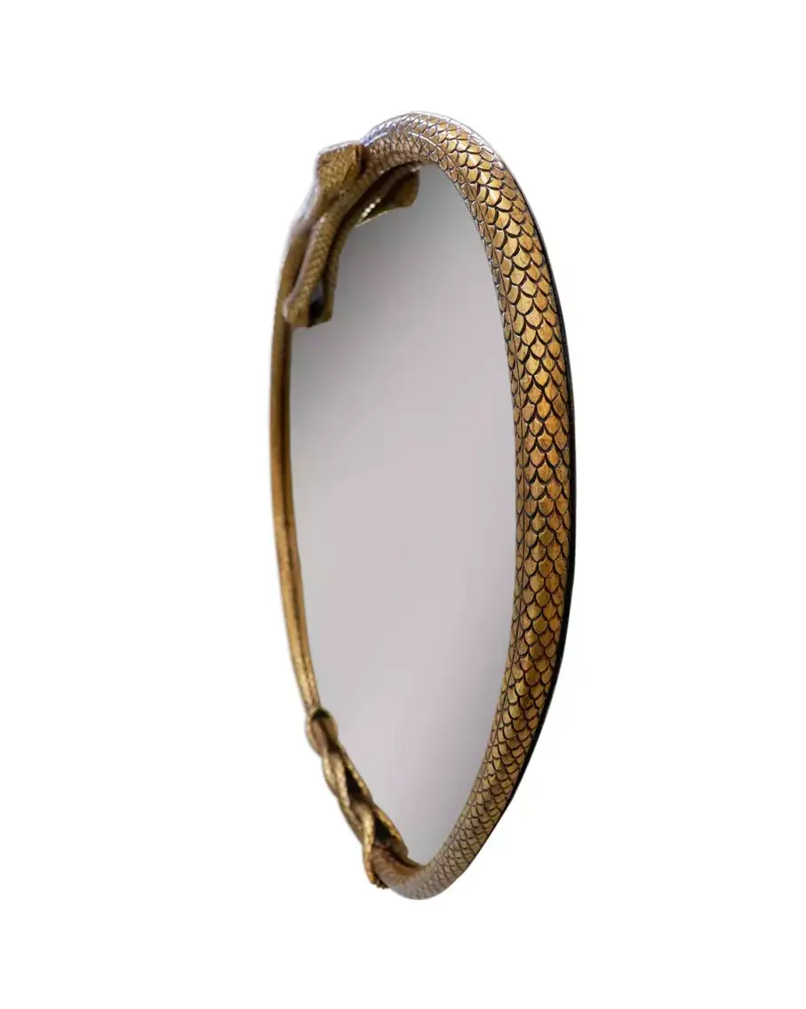 Serpentine Apple-Shaped Wall Mirror