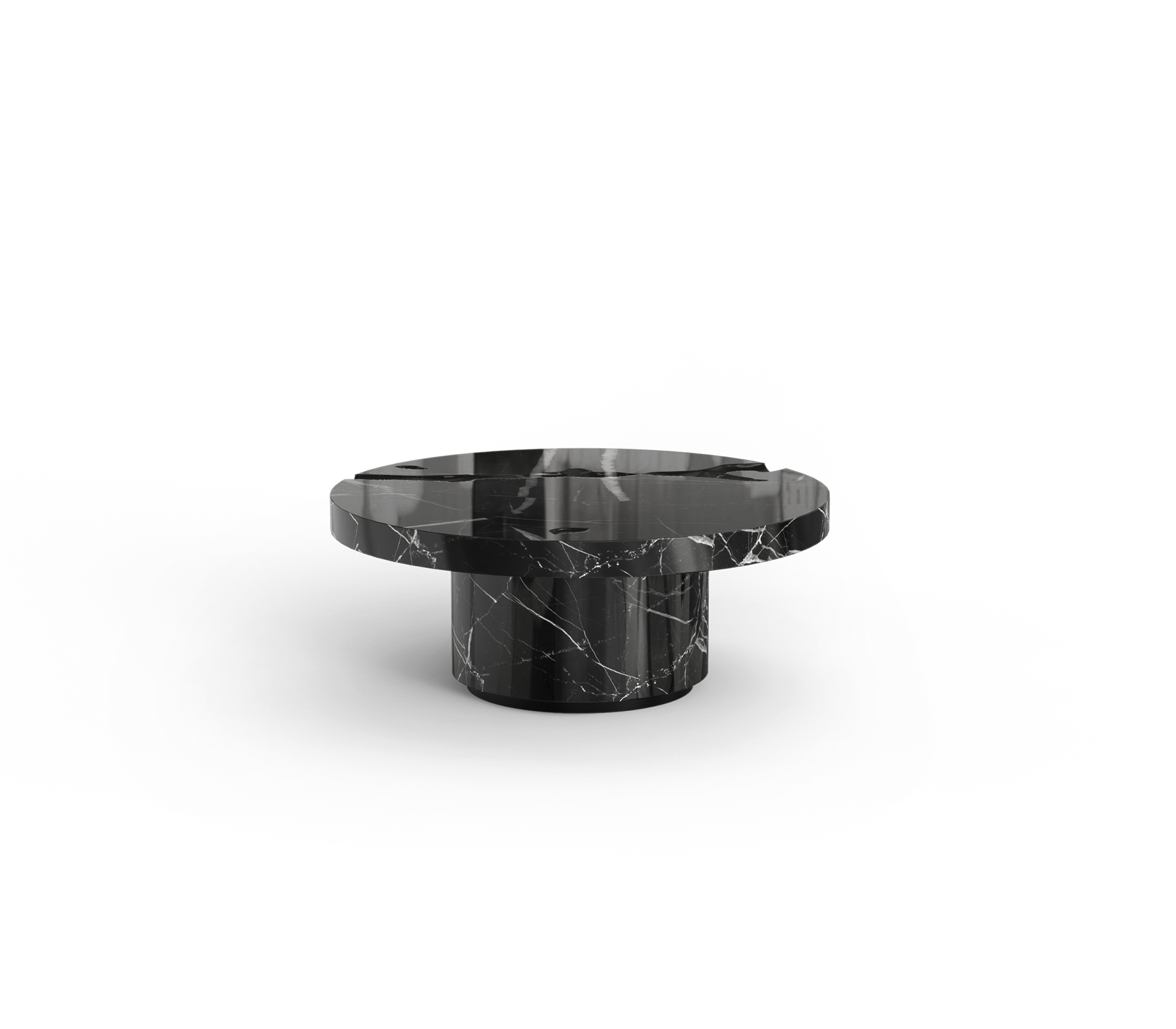 Dominion Nero Marquina Marble 3-Piece Center Table Set