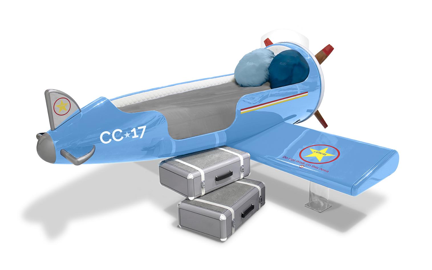 Cloud Glider Blue Plane Bed