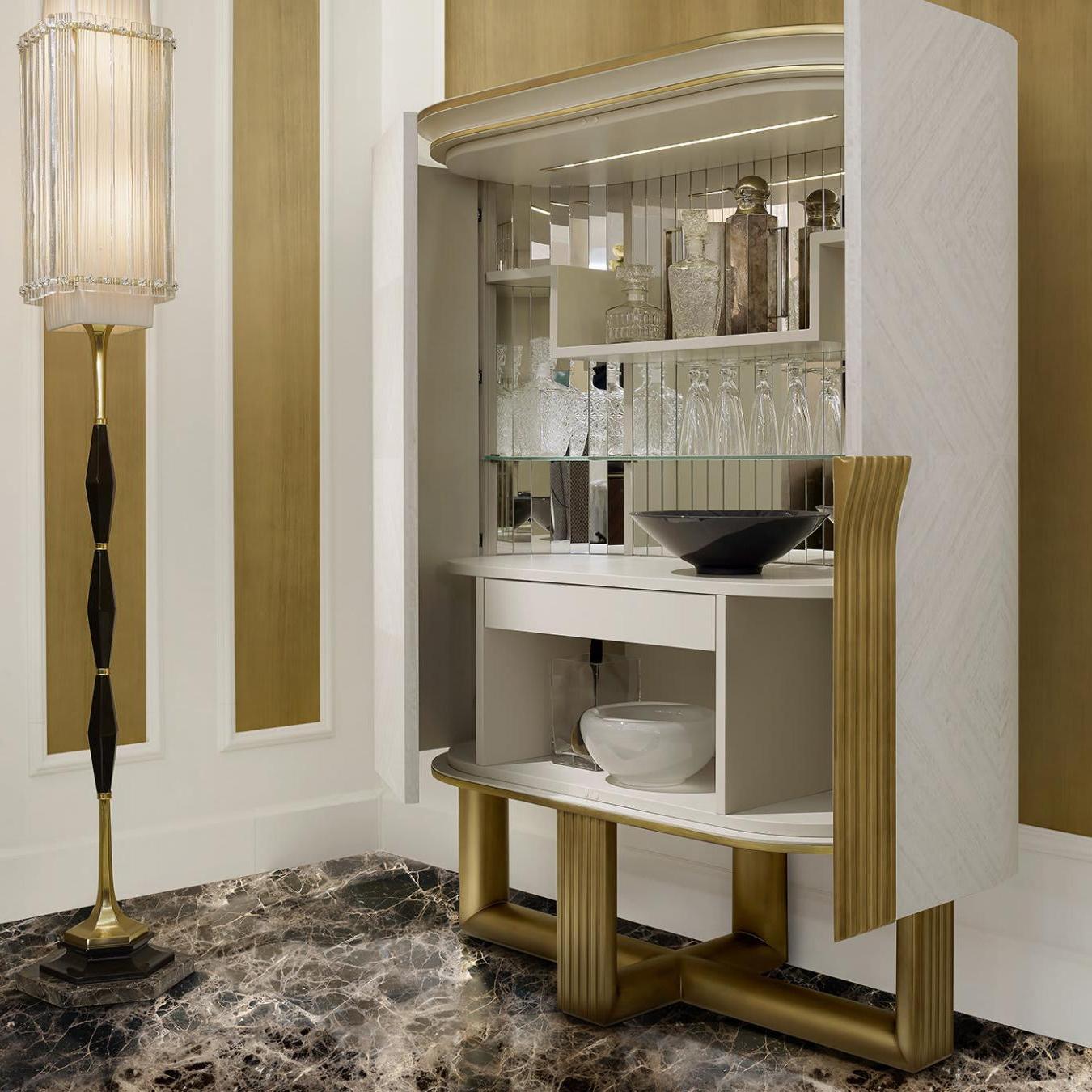 Oliver Gold Luxe Bar Cabinet