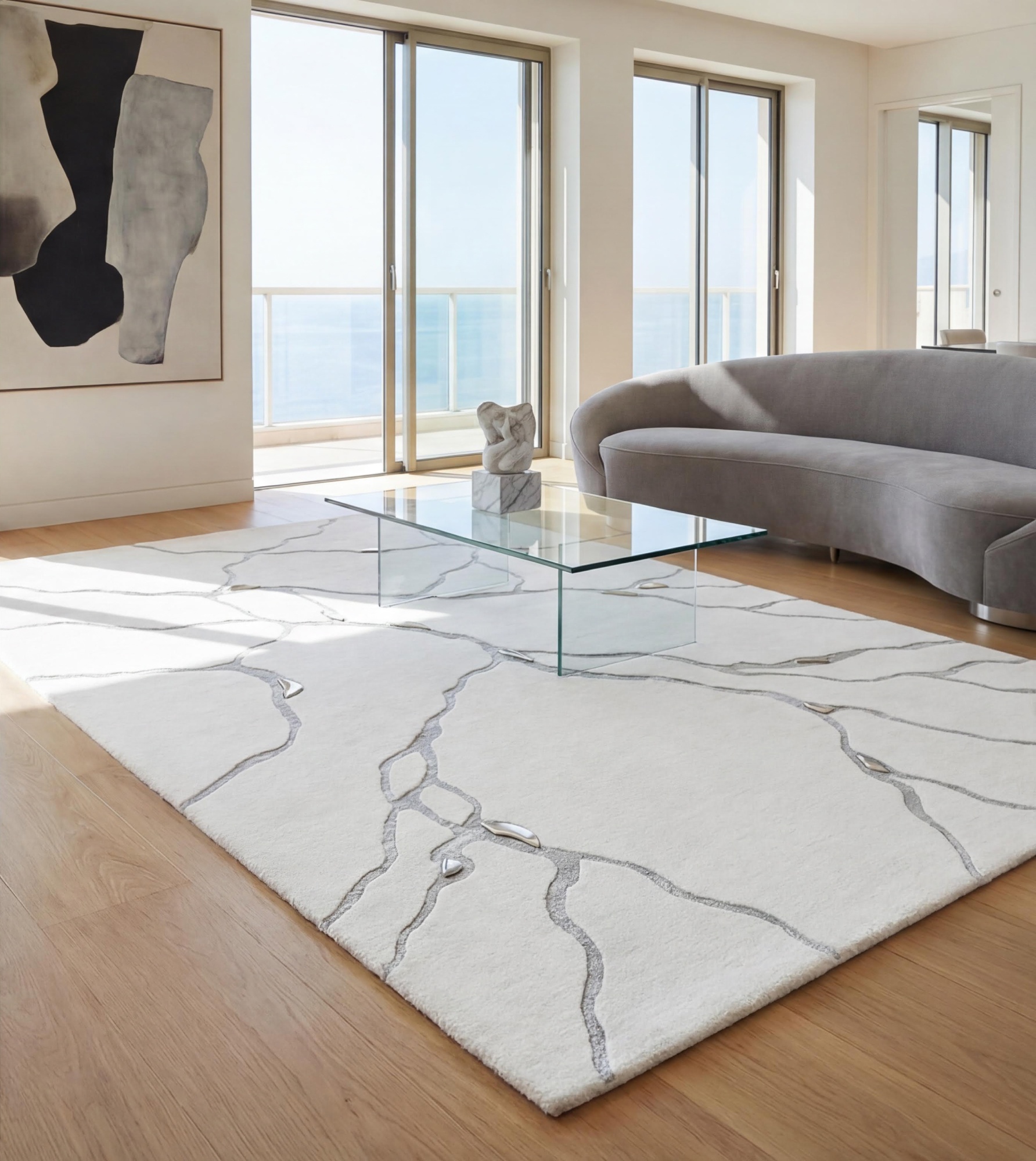 Vein Marble White Rug