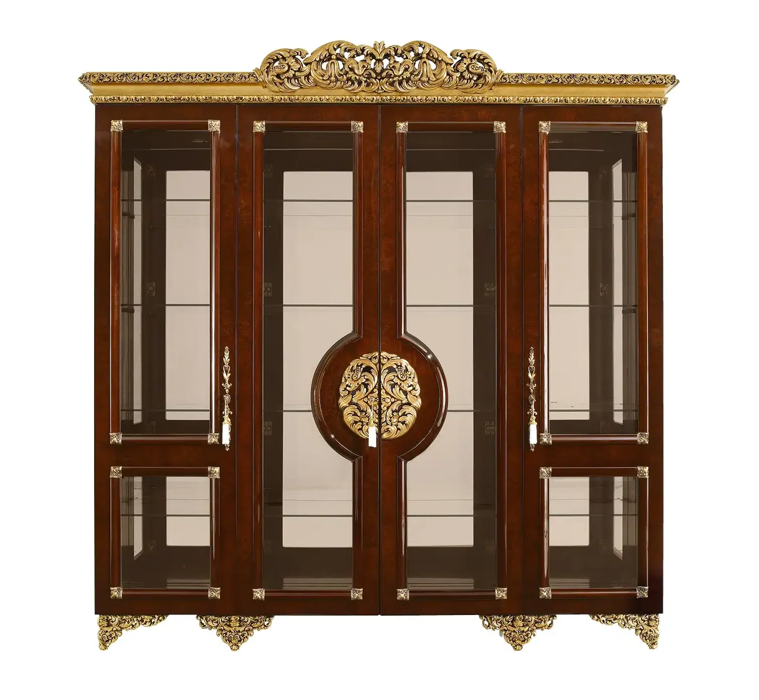 Brown and Gold Classic Display Cabinet