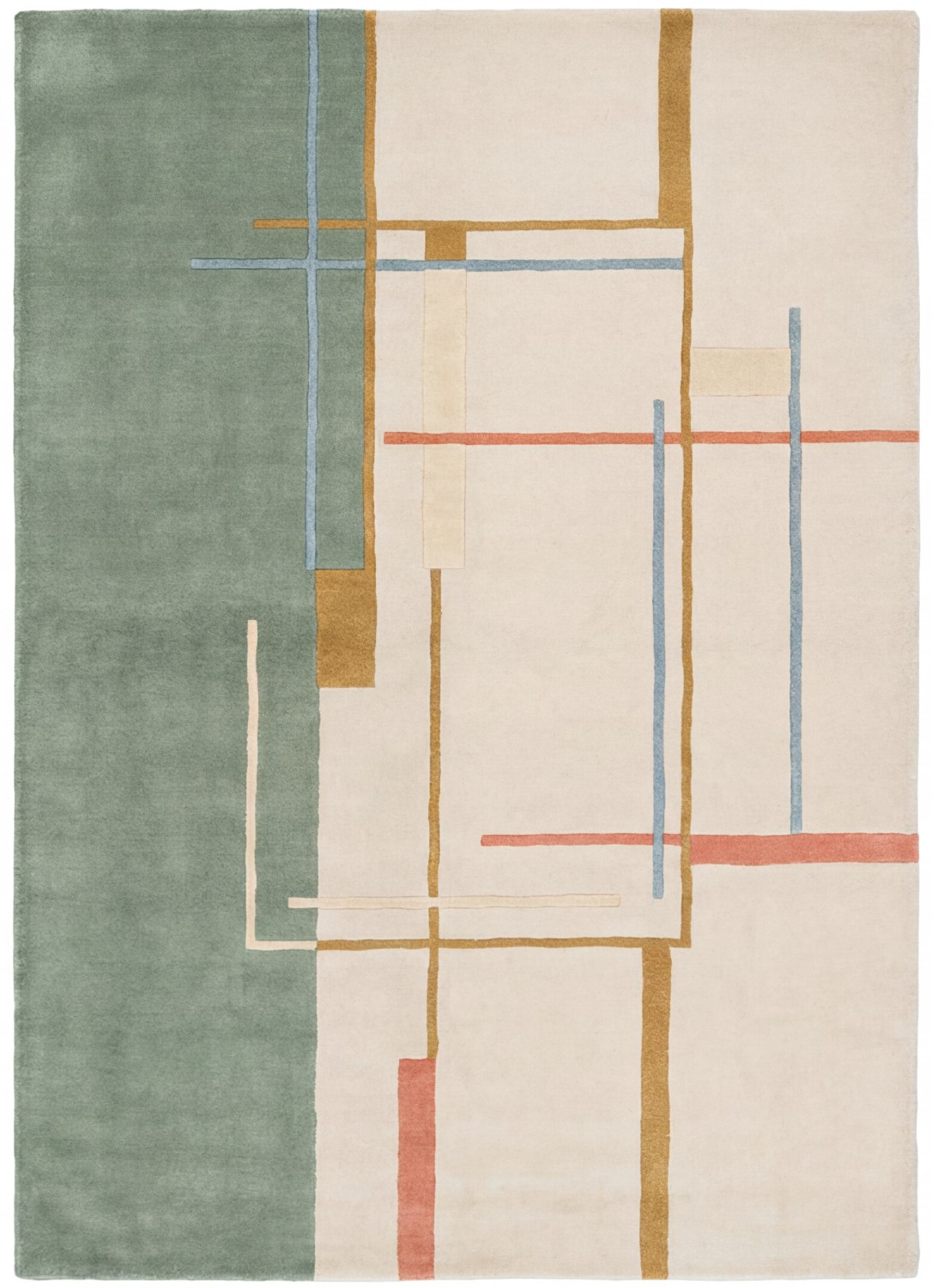 Linear Atlas Green Rug