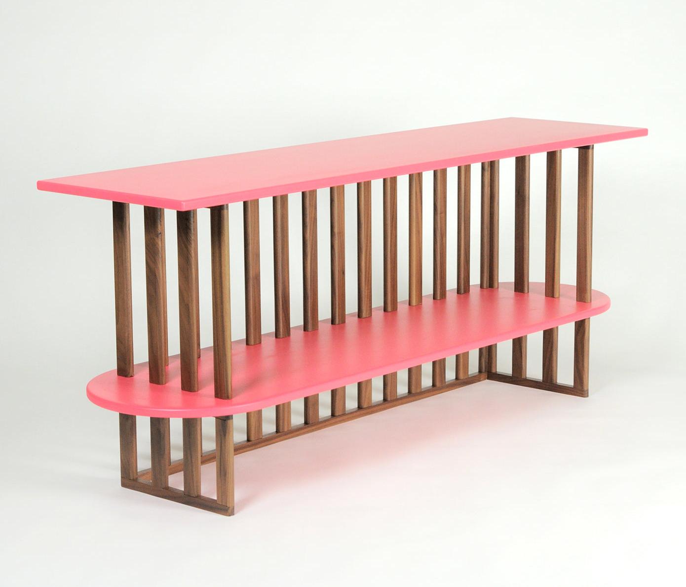 Pink Two-Tier Console Table
