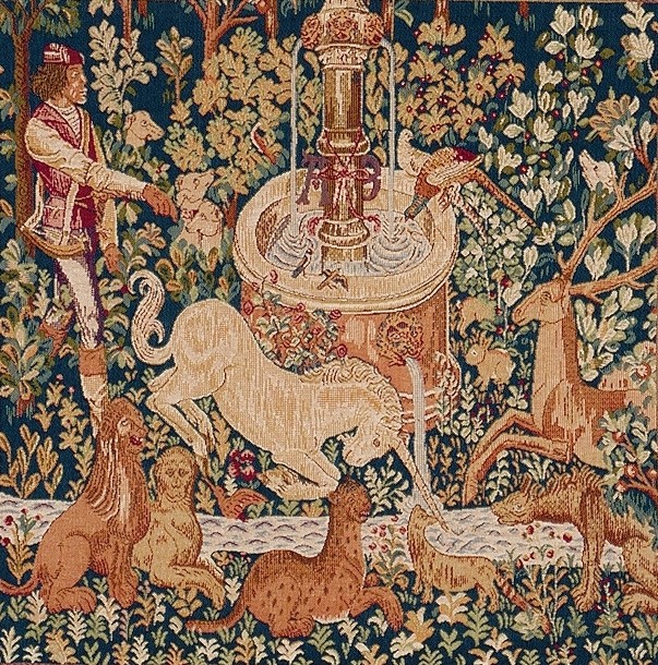 Unicorn at the Fountain with Border Tapestry