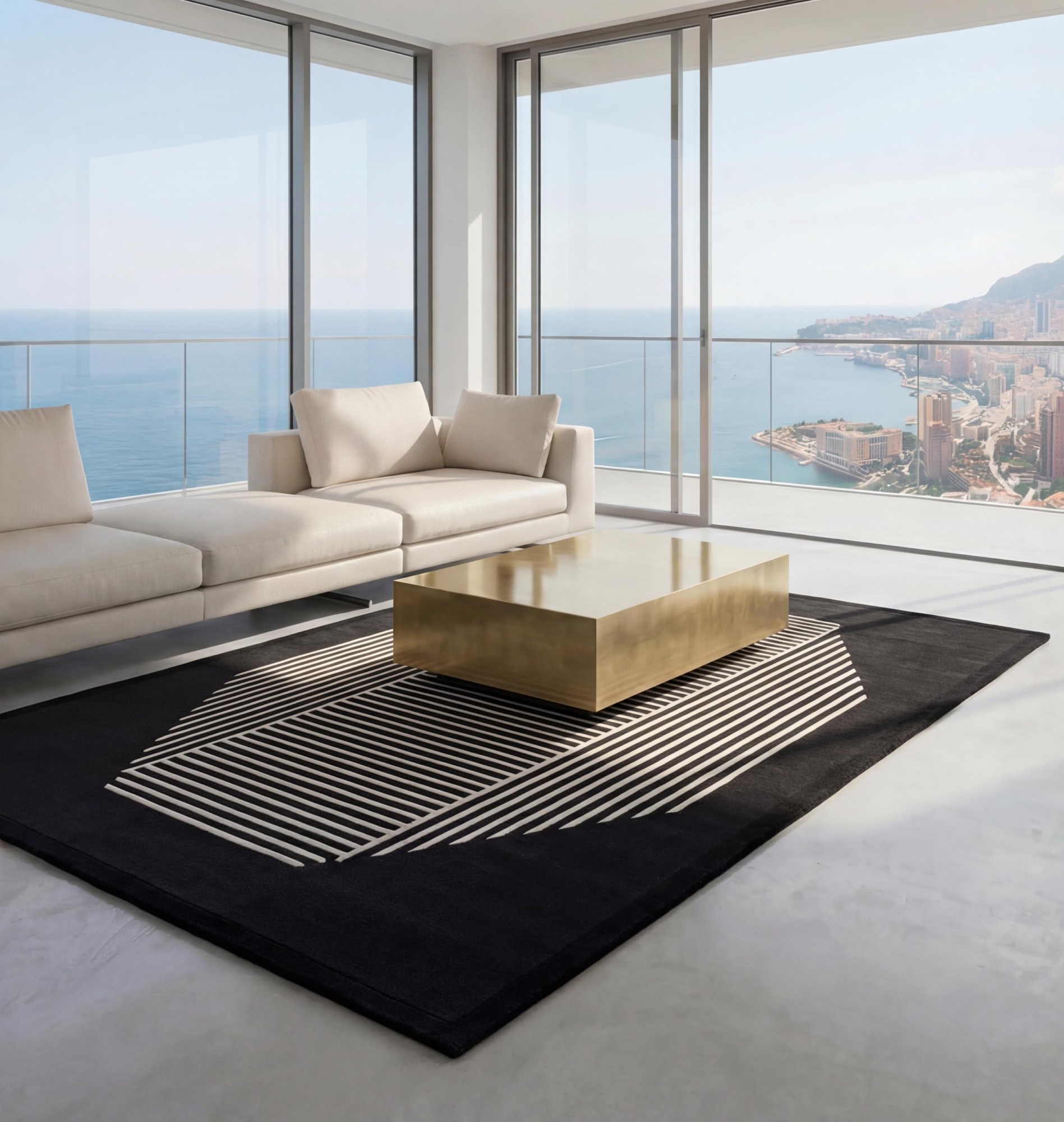 Octagon Lines Dark Rug