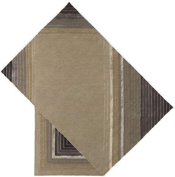 Hand-Knotted Geometric Wool & Viscose Rug