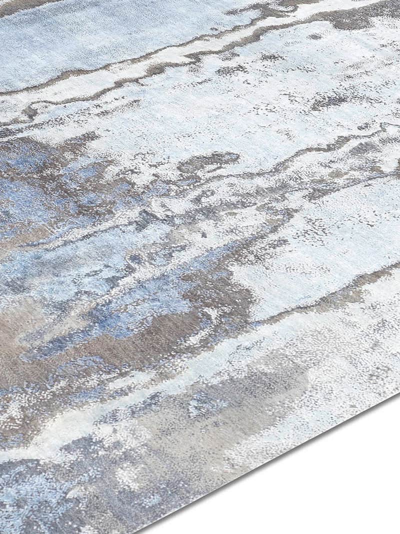 Silver / Blue Handmade Luxury Rug