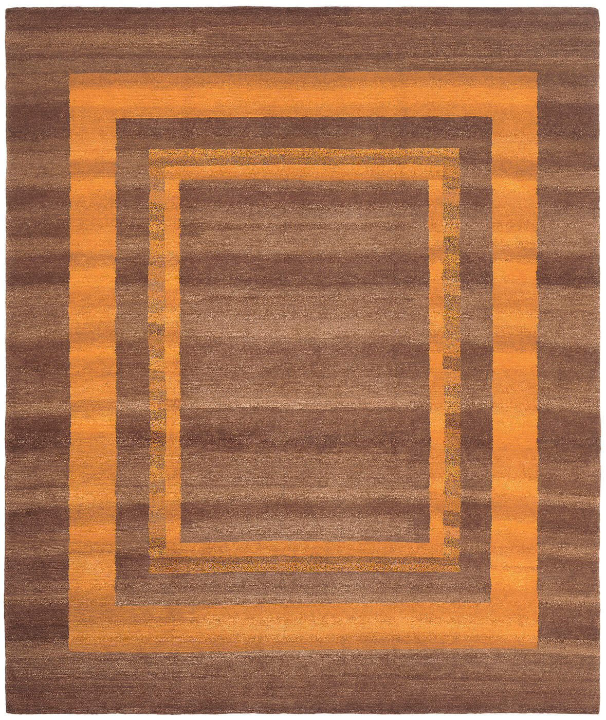 Gamba Triple Border Brown Orange Rug