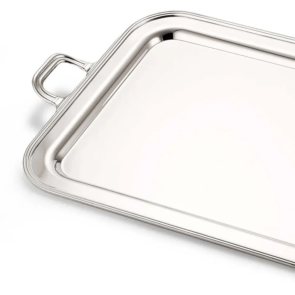 Silver English Serving Tray with Handles