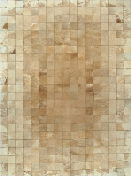 Mosaic Beige Cowhide Rug