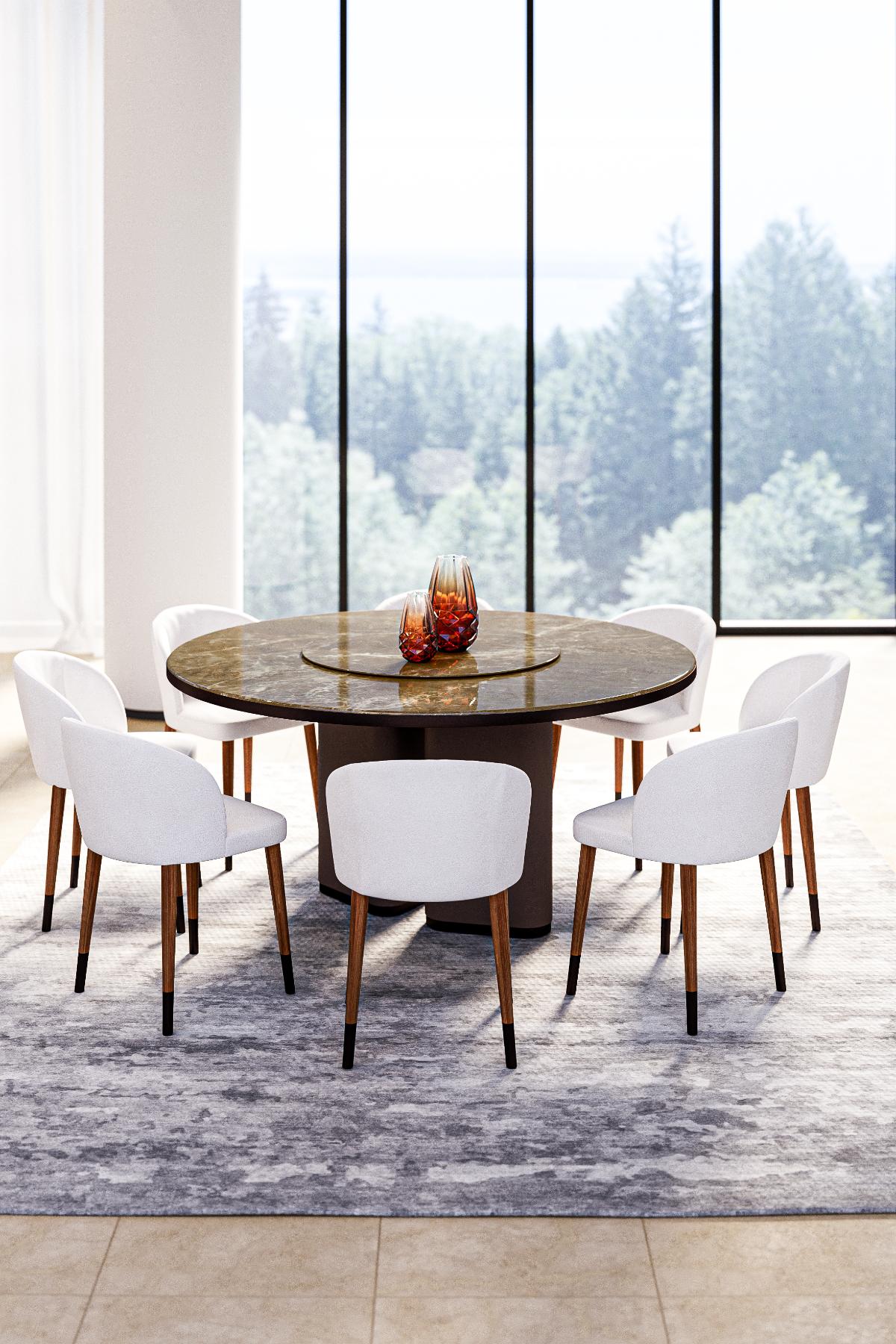 Fabian Oval Marble Dining Table