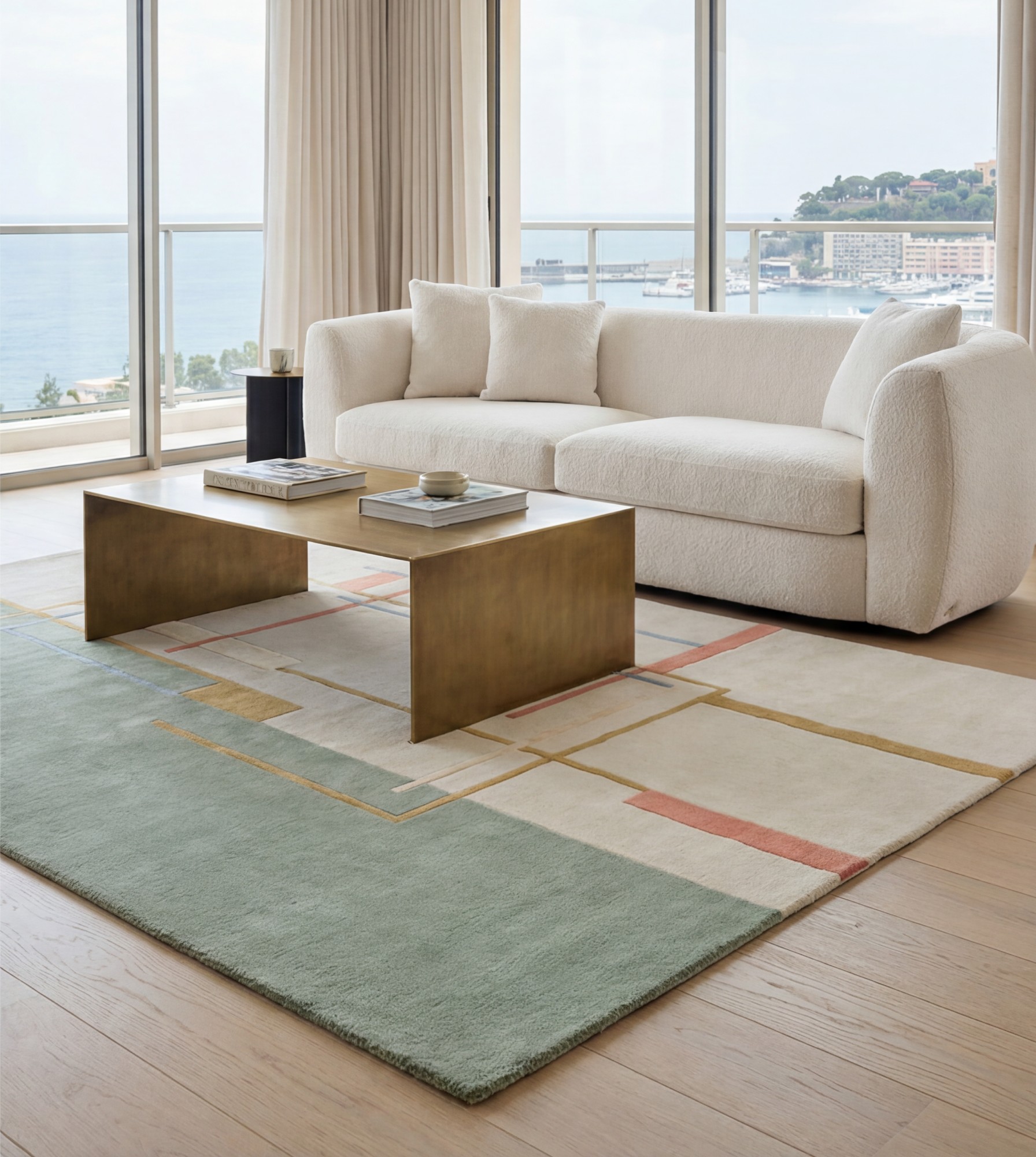 Linear Atlas Green Rug