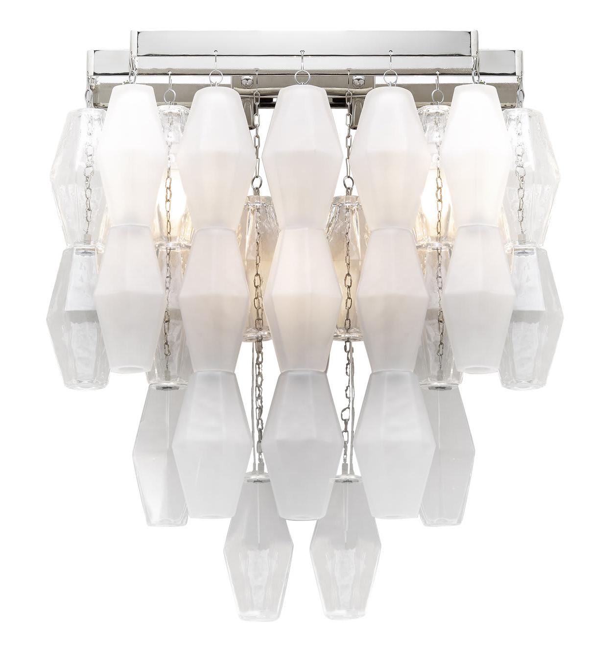 Polished Nickel Venetian Glass Wall Sconce