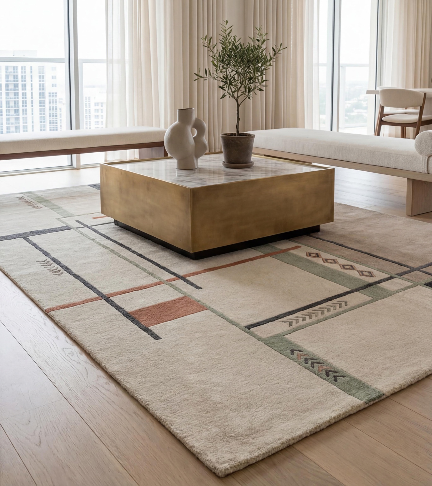Architect Lines Taupe Rug