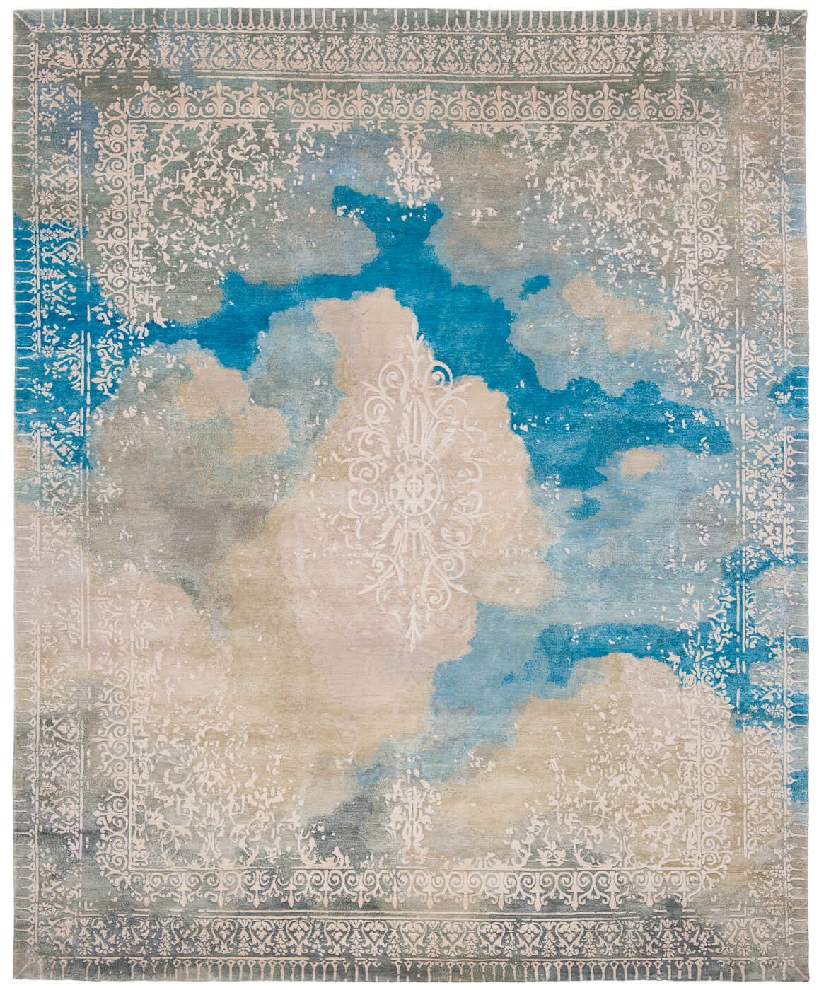 Ferrara Cloud Special Rocked White Blue Rug